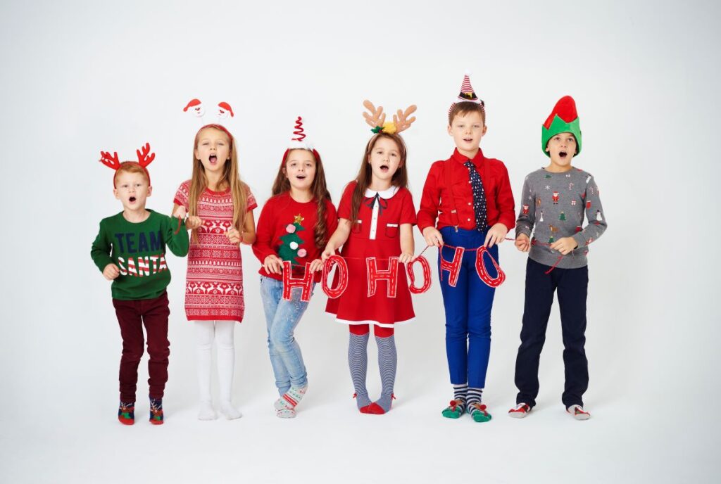 Excitement of kids for smocked Christmas dress